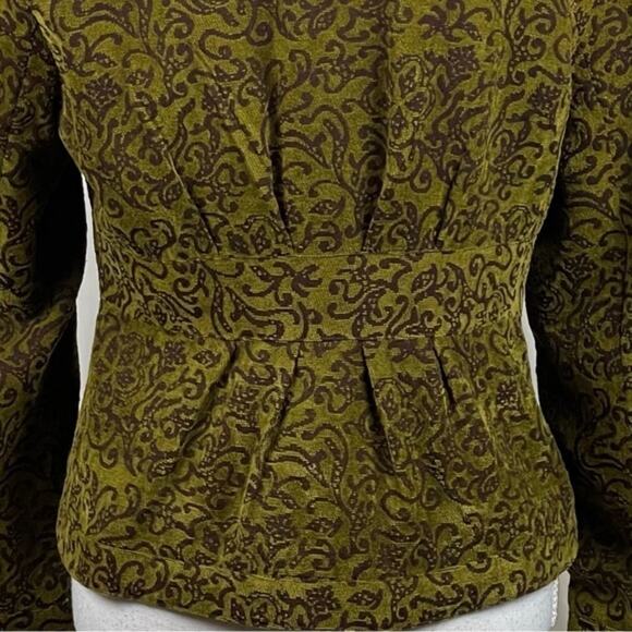 Dizzy Lizzie Olive & Brown Tapestry Boho CottageCore Jacket NWOT Size S - Picture 7 of 11